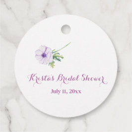 オーダーメイドのラナンキュラスとアネモネのウェディングサンクスカード フェイバータグ