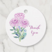 オーダーメイドのラナンキュラスとアネモネのウェディングサンクスカード フェイバータグ (正面)