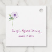 オーダーメイドのラナンキュラスとアネモネのウェディングサンクスカード フェイバータグ (裏面)