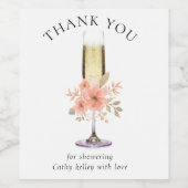 オーダーメイドのランチとバブルスパークリング ブライズシャワー ワインラベル (シングルラベル)