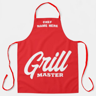 オーダーメイドのレッドグリルマスターBBQエプロン メンズ用 エプロン