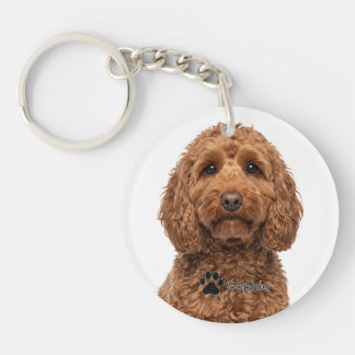 オーダーメイドのレッドコッカプー肖像犬キーチェーン キーホルダー