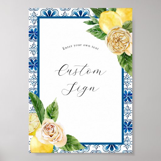 オーダーメイドのレモンカスタム テキスト サイン (正面)