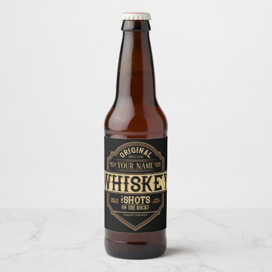 オーダーメイドのロックに強いウィスキーラベルバー ビールラベル (正面)