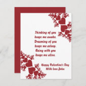 オーダーメイドのロマンチックなバレンタインデー　願いを込めて シーズンカード (正面/裏面)