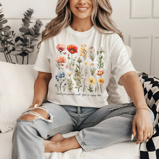オーダーメイドのワイルドフラワーのシャツ 母の日プレゼント・ママへ Tシャツ