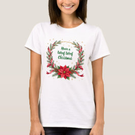 オーダーメイドのワンワンクリスマスTシャツ Tシャツ