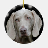 オーダーメイドのヴァイマラナー犬の写真 セラミックオーナメント (裏面)