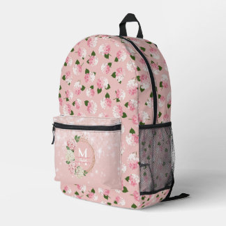 オーダーメイドのヴィンテージガーデンの花々 プリントバックパック