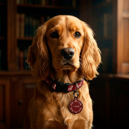 オーダーメイドのヴィンテージ風犬の名前タグ ペット　ネームタグ