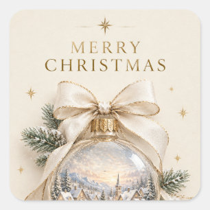 オーダーメイドの上品なクリスマス+ヴィンテージ オーナメント スクエアシール