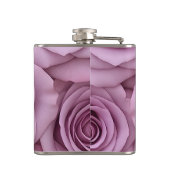 オーダーメイドの上品なサーモンピンクのバラの花 フラスク (裏面)