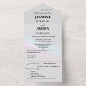 オーダーメイドの上品な結婚式の招待状 オールインワン招待状 (内側)