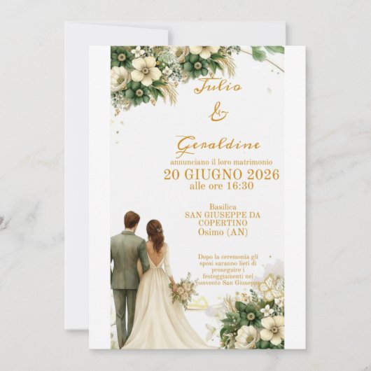 オーダーメイドの上品な結婚式の招待状 サンキューカード (正面)