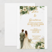 オーダーメイドの上品な結婚式の招待状 サンキューカード (正面/裏面)