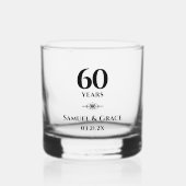 オーダーメイドの上品な60周年ダイヤモンド記念ギフト ウイスキーグラス (正面)