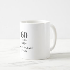 オーダーメイドの上品な60周年ダイヤモンド記念ギフト コーヒーマグカップ