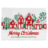 オーダーメイドの不動産会社クリスマスパーティー ラージペーパーバッグ (裏面)
