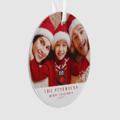 オーダーメイドの両面クリスマスデザインの2つの家族写真 オーナメント (正面)