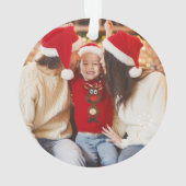 オーダーメイドの両面クリスマスデザインの2つの家族写真 オーナメント (裏面)