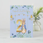 オーダーメイドの二回目の誕生日ピーター・ザ・ラビット 招待状 (スタンド正面)