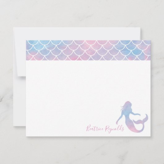 オーダーメイドの人魚のメモカード ノートカード (正面)