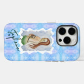 オーダーメイドの人魚の水彩画の海洋アート Case-Mate iPhoneケース (裏面 (横))