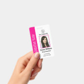 オーダーメイドの企業用従業員IDバッジ ホットピンク バッジ (手持ち)