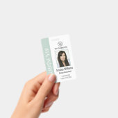 オーダーメイドの企業用従業員ID パステルグリーン バッジ (手持ち)