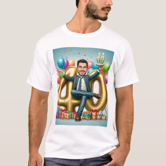 "オーダーメイドの似顔絵 - デザインのためのお気に入りの写真を送ってください" Tシャツ