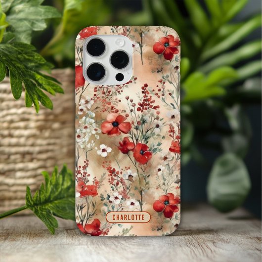オーダーメイドの優雅な水彩花柄デザイン Case-Mate iPhoneケース