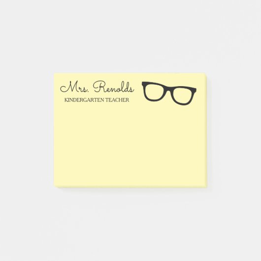 オーダーメイドの先生のメガネ Post-it® ノート ポストイット (正面)