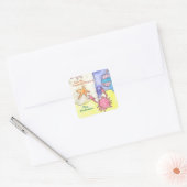 オーダーメイドの先生へのギフト本の蔵書票 海の風景 スクエアシール (封筒)