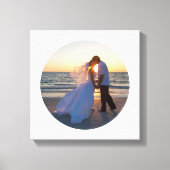 オーダーメイドの円形結婚式写真 キャンバスプリント (正面)