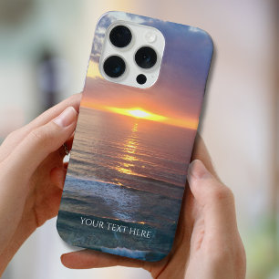 オーダーメイドの写真とテキストのサンセット iPhone 15 PROケース