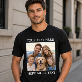 オーダーメイドの写真とテキストまたは名前入りエレガント・セリフ Tシャツ