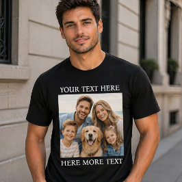 オーダーメイドの写真とテキストまたは名前入りエレガント・セリフ Tシャツ