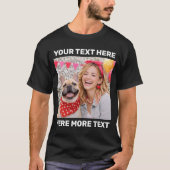 オーダーメイドの写真とテキストまたは名前 太字のサンセリフ Tシャツ (正面)