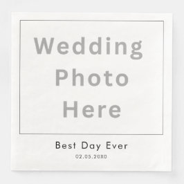 オーダーメイドの写真入り結婚式用カクテルペーパーナプキン