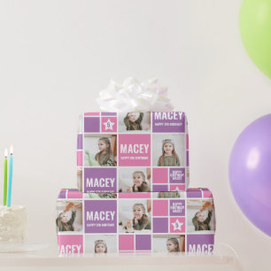オーダーメイドの写真入り誕生日ギフト ラッピングペーパー
