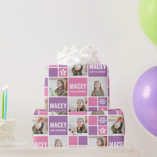 オーダーメイドの写真入り誕生日ギフト ラッピングペーパー (パーティーギフト)