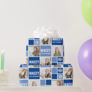 オーダーメイドの写真入り誕生日ギフト ラッピングペーパー