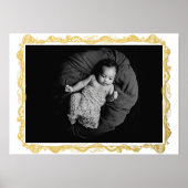 オーダーメイドの写真 | エレガントな落書き | 上質なゴールドフレーム 箔ポスター (正面)