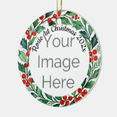 オーダーメイドの写真 クリスマス ヒイラギ 陶器 オーナメント (左)
