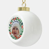 オーダーメイドの写真 クリスマス ヒイラギ 陶器 オーナメント (右)