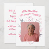 オーダーメイドの写真  私の80歳の誕生日 - 80歳の特別な写真 招待状 (正面/裏面)