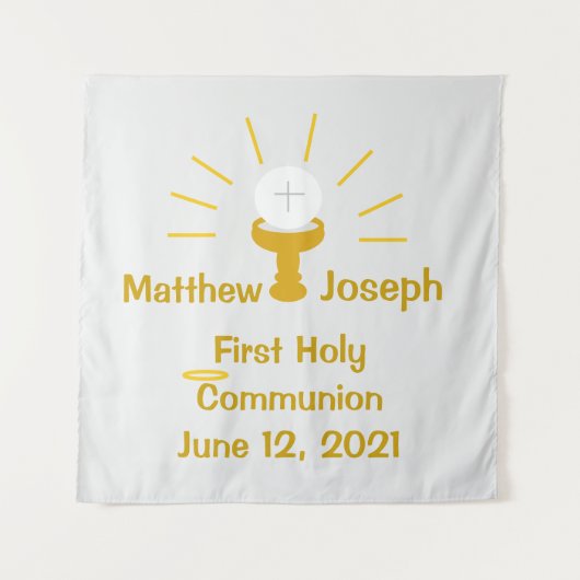 オーダーメイドの初めての聖体拝領 タペストリー (正面(横))