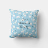 オーダーメイドの北極グマと雪の結晶 クッション (正面)