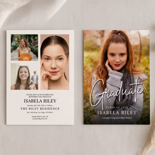 オーダーメイドの卒業おめでとうカード 招待状