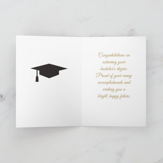 オーダーメイドの卒業カード（学士号） カード (内部)